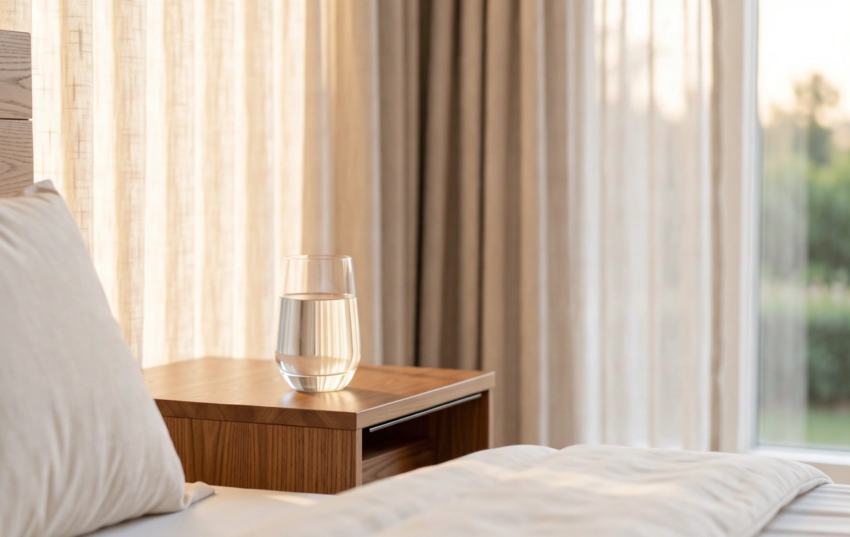 Atmosphärisches Schlafzimmer im Morgenlicht